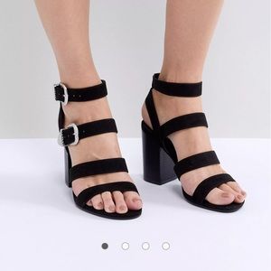 Black ASOS strap heel sandal